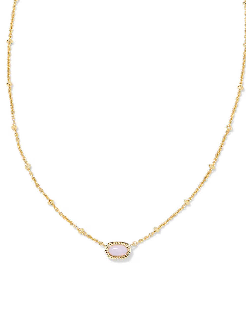 Kendra Scott Gold Necklace with Light Pink Stone